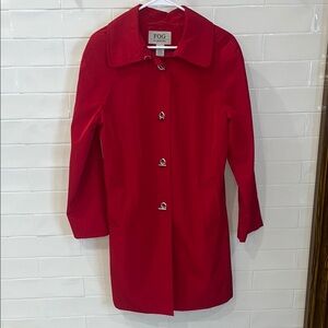 Vintage Fog by London Fog Woman’s Red Trench Coat Sz Medium